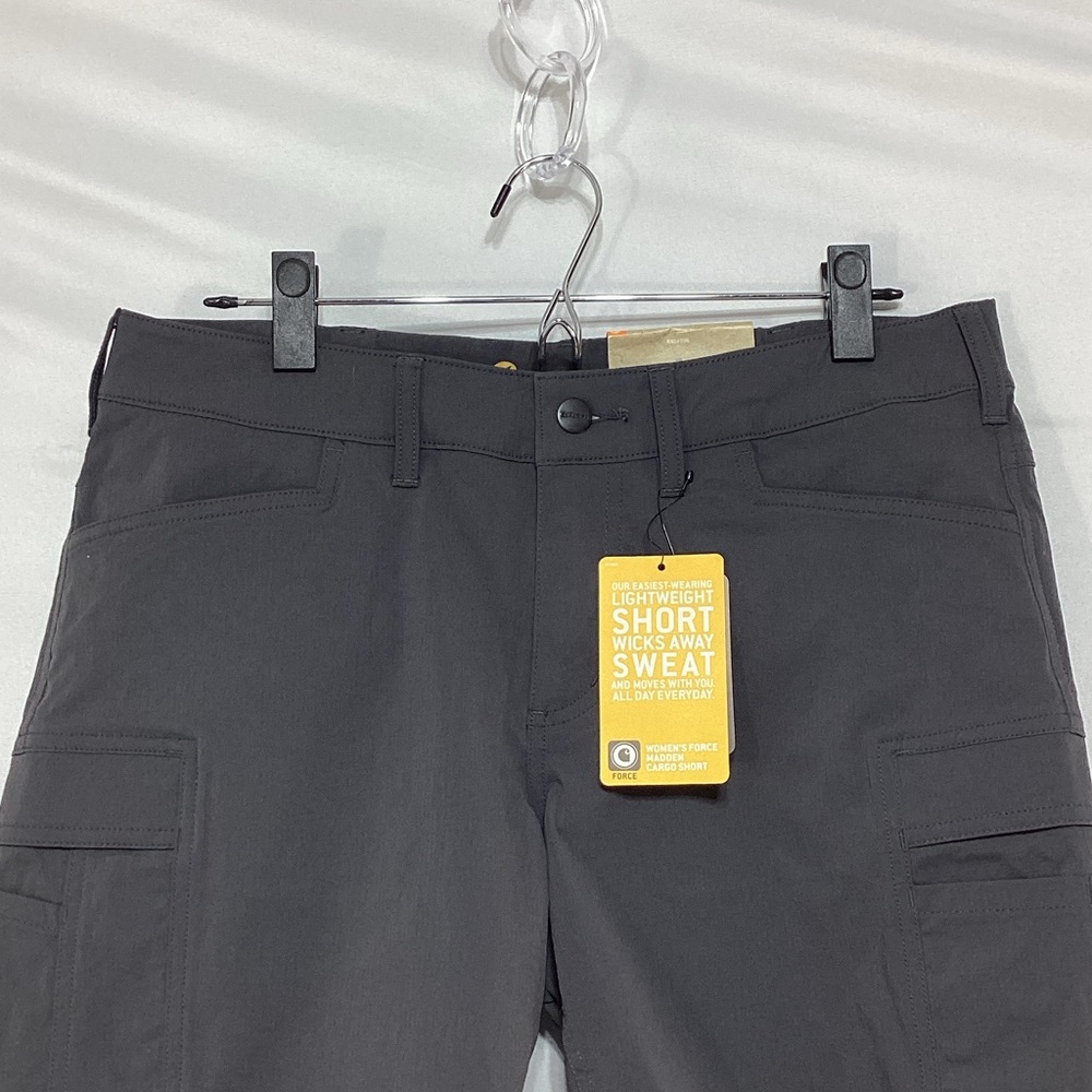 NWT Carhartt Women's Force Madden Gray Cargo shorts size 10 - Picture 2 of 10